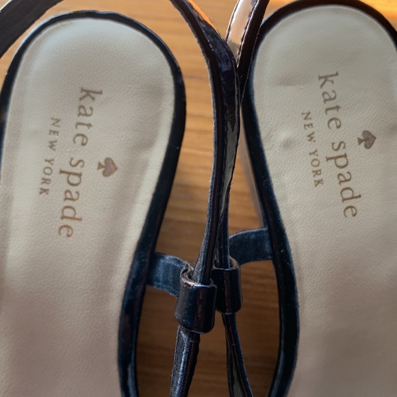 Kate Spade black strappy patent wedges - Picture 7 of 7